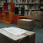Collected books arriving in Prishtina, Kosovo 2008